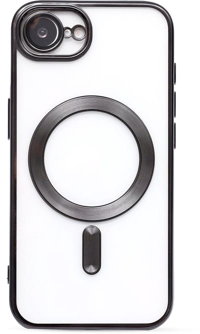 Casemania Hoesje Geschikt voor Apple iPhone 16e - Zwart - Siliconen Back Cover - Geschikt voor MagSafe