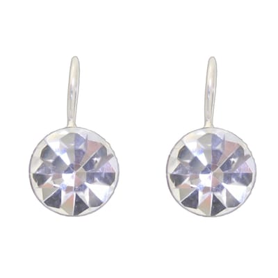 Behave - Oobellen - 925 sterling zilveren oorhangers - Transparant Kristal 11mm