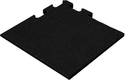 Rubber puzzel tegel 15 mm - 50 x 50 cm - Zwart - Hoekstuk