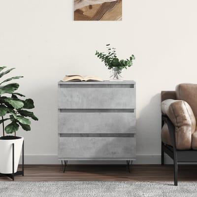 vidaXL - Dressoir - 60x35x70 - cm - bewerkt - hout - betongrijs