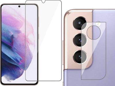 Screenprotector geschikt voor Samsung S21 + Camera Protector - Glas