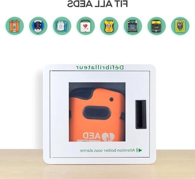 AED Opbergkast - Defibrillator Alarmbox - Levens Redden - Met Alarmsysteem - 42x38x155 cm - Wit