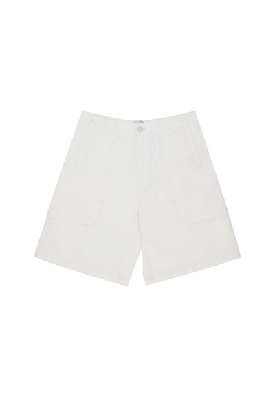 Broek Corto Uomo Canvas Cargo Shorts Cream