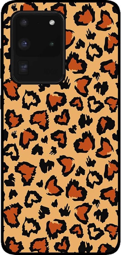 Smartphonica Telefoonhoesje voor Samsung Galaxy S20 Ultra met tijgerprint - backcover met panterprint - Bruin geschikt voor Samsung Galaxy S20 Ultra