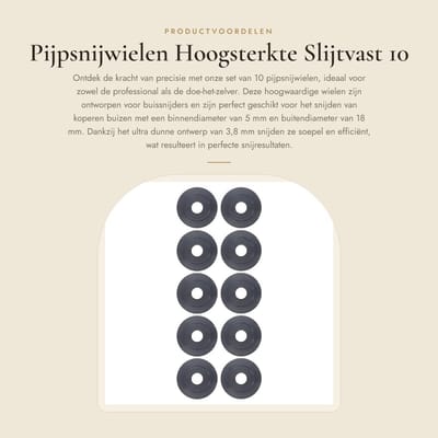 Dailygoods- Pijpsnijwielen Hoogsterkte - 10 Stuks - Slijtvast - Mangaanstaal - 3,8 mm Dun - 18 mm Buitendiameter - 5 mm Binnendiameter - Snijwielen