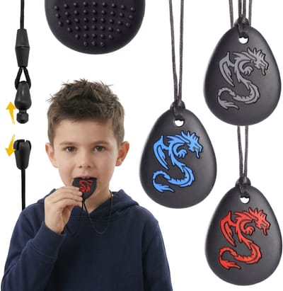 CLDY Set met sensorische bijtringen, therapeutische ketting, siliconen bijtring voor kinderen – 3 stuks