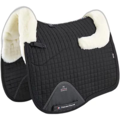 Dressuurmat met geïntegreerd synthetisch schapenvachtkussen Premier Equine Pony