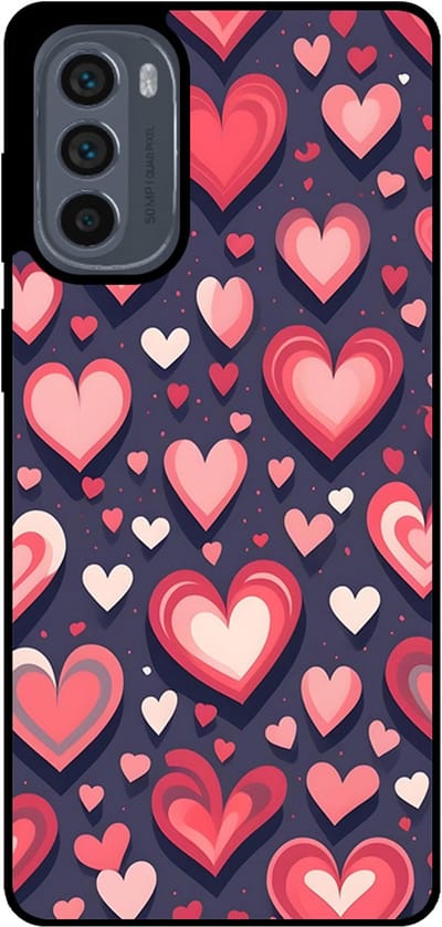 Smartphonica Telefoonhoesje Geschikt voor Motorola Moto G62 5G met Hartjes Opdruk - TPU Backcover Case With Heart Design geschikt voor Motorola Moto G62 5G