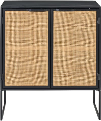 J-Line kast Rieten Panelen - hout - zwart/naturel