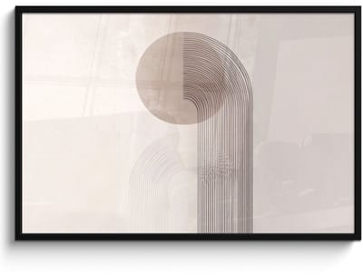 Poster in lijst - Fotolijst 120x80 cm - Posters - Minimalistisch - Cirkel - Lichtgrijs - Posterlijst zwart - Decoratie - Wanddecoratie woonkamer - Muurdecoratie slaapkamer