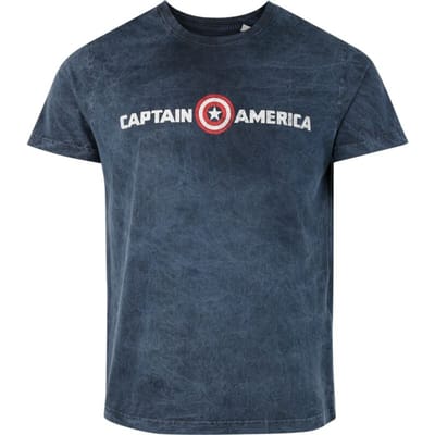 Captain America - Disney T-shirt - Captain Logo - M tot 4XL - voor Mannen - blauw