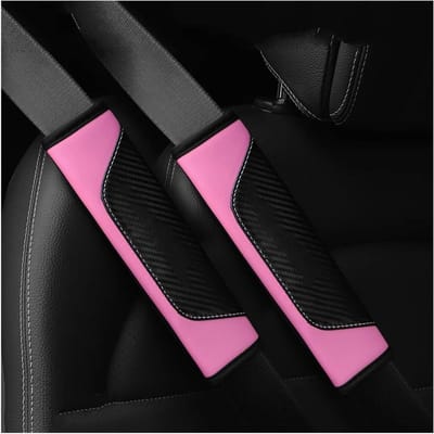 Gordelkussen Auto - Schouderbeschermer Gordel - Comfortabel Rijden - Zachte PU-leren Vulling - 2 stuks - Roze