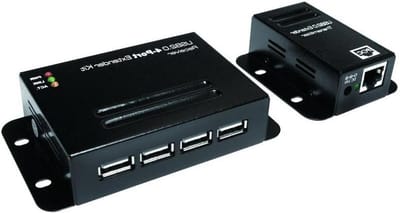 USB Extender - Signaal Versterker - Apparaten Aansluiten - 50 Meter Bereik - 4 Poorten - Zwart