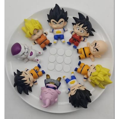9 stuks/set Dragon Ball Goku Vegeta Buu Freeza Karakters Eet Volledige Versie Volleybal Figuur Model Speelgoed no box brown