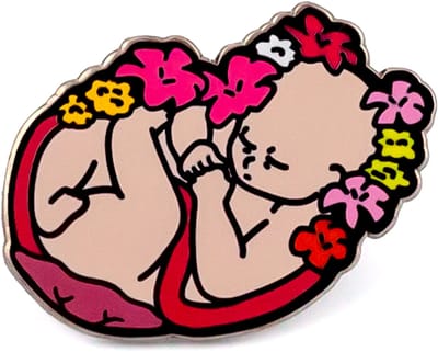 PINETS Flowers - Pin - Foetus in Bloemen - Hard Enamel - Geboorte & Leven