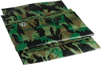 Afdekzeil - Beschermhoes - Tuin en klussen - Versterkte rand ogen - 3x4 meter - camouflage