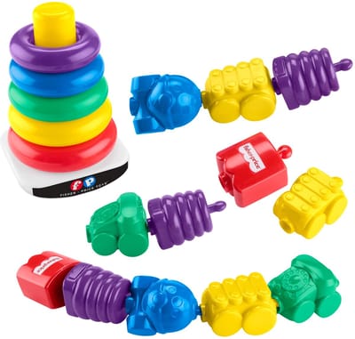 Fisher Price -Price Stapeltoren en Klikkralen Set Grijp- en bijtspeelgoed