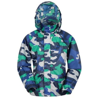 Mountain Warehouse Kinder/Kids Pakka Camo Waterdicht Jasje (Blauw)