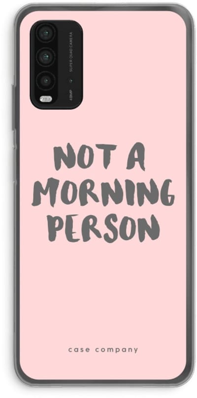 Case Company® - Hoesje geschikt voor Xiaomi Redmi 9T hoesje - Morning person - Soft Cover Telefoonhoesje - Bescherming aan alle Kanten en Schermrand