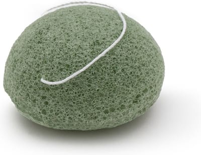 Intirilife Konjac spons in groen - 6,5 cm diameter - 4,5 cm hoogte - Gezichtsreiniging voor de onzuivere gevoelige gecombineerde huid Gezichtsspons scrubben