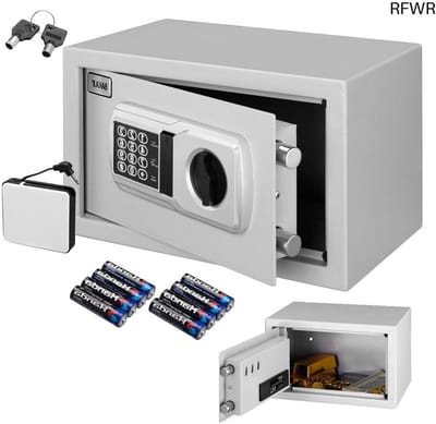 RFWR® Elektronische kluis met digitale beveiliging, tekstcode en wandmontage - 31 x 20 x 20 cm