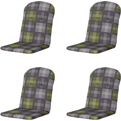 Madison - Kuipstoelkussen Hoge Rug Patchy olive - Ca. 96x45 cm - Set van 4