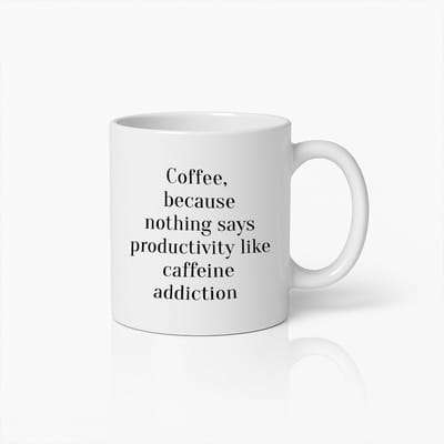 Grappige Koffiemok – “Niets Zegt Productiviteit Zoals Cafeïneverslaving” – Leuk Cadeau voor Kantoorhelden & Koffieliefhebbers