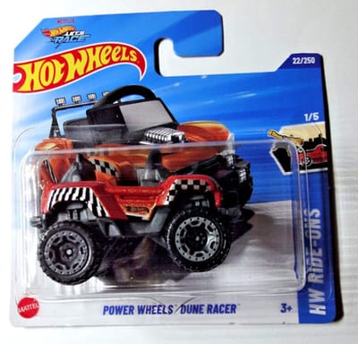 HOT WHEELS POWER WHEELS DUNE RACER ORANGE 22/250 HW RIDE-ONS 1/5 SHORT CARD 1:64