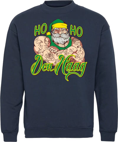 Kersttrui Haagse Kerstman | Foute Kersttrui Dames Heren | Kerstcadeau | ADO Den Haag supporter | Navy | maat XS