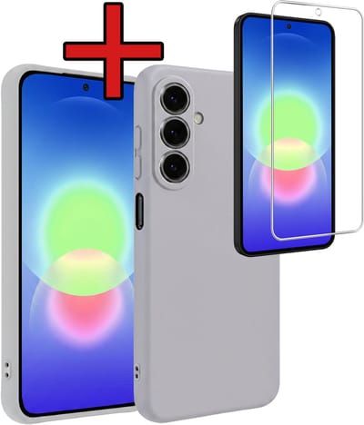Hoesje - Met Screenprotector - Geschikt voor Samsung Galaxy A27 - Sterk & Shockproof - Telefoon Hoes - Back Cover - Siliconen Case - Telefoonhoes - Lila