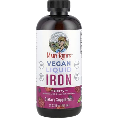MaryRuth's, Vegan Vloeibaar IJzer, Leeftijden 4+, Bessen, 15.22 fl oz (450ml)
