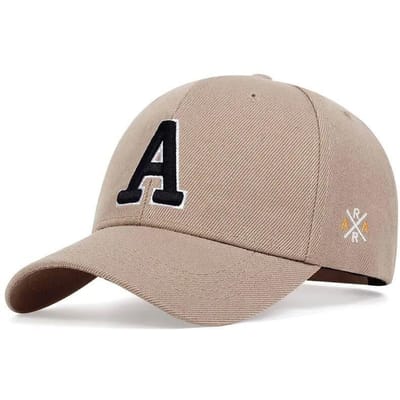 Unisex Eenvoudige Letter A Borduurwerk Baseballpetten Lente en Herfst Buiten Verstelbare Casual Hoed Zonnehoed (Khaki,Adjustable) kaki