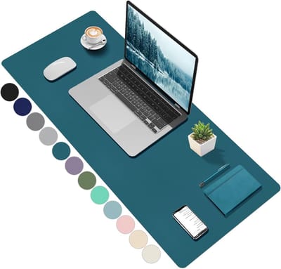 SnelShoppen - Desk pad turquoise 100x40 cm - Bureauonderlegger voor Thuiswerk, Kantoor en Studeren - Waterafstotend, Antislip, Ergonomisch Ontwerp - S