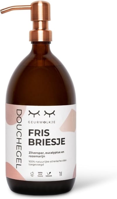 Geurwolkje® Douchegel (roze) - Fris briesje - 1000 ml