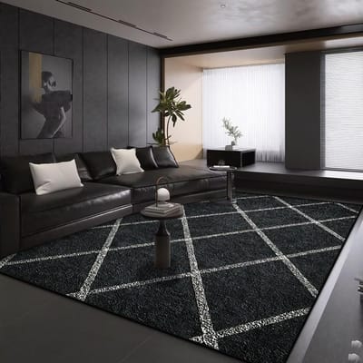 Modern Geometrie Groot Woonkamer Tapijt Zwart Decoratie Huis Tapijten Antislip Kleden voor Slaapkamer Decor Lounge Sofa Vloermat 80*120cm