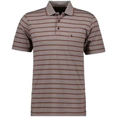 Ragman Striped Polo Chestnut / male