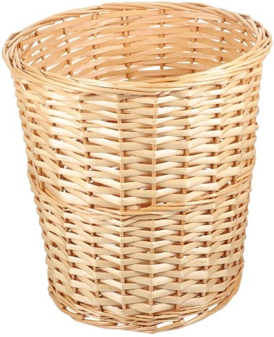 Woven Prullenbak - Opbergmand - Huishoudelijke Opslag - Met Deksel - 30 x 28 x 22 cm - Koffie