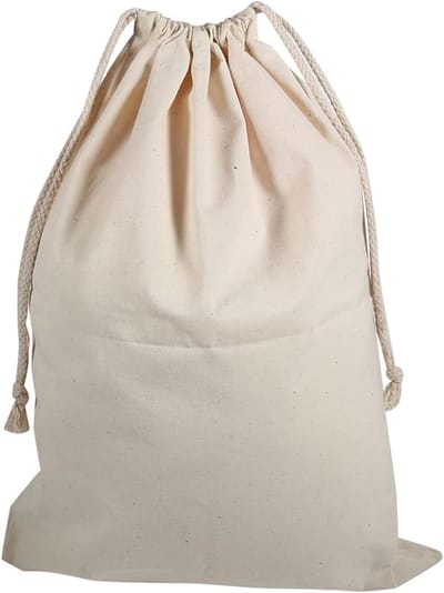 Katoenen Opbergzak voor Wasgoed, Herbruikbare Stoffen Tas met Touwsluiting voor Thuis en Reizen (30 * 40 cm)