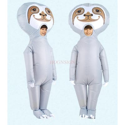 Luiaard Opblaasbare Kleding Cartoon Pop Verkleedkleding Wandelende Props Winkelcentrum Viering Winkel Evenement Feestkleding white