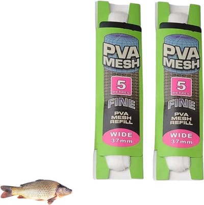 Karperviszakken PVA 2 Stuks - Wateroplosbaar - Aaszakken - Gaas Navulling - Milieuvriendelijk - 37 mm x 5 m - Aasnet