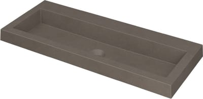 INK Dock wastafel quartz zonder kraangat 100x6x40cm, quartz beton