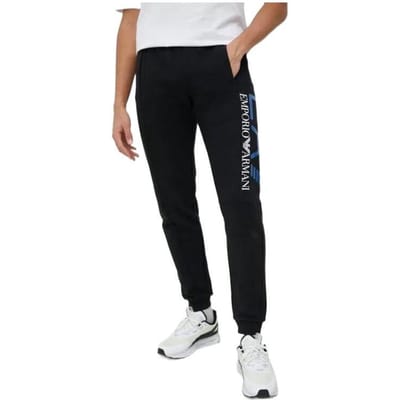 Emporio Armani Zomer 2023 Logo Letterprint Trekkoord Manchetten Gebreide Joggingbroek Heren Broeken Zwart 3RPP56-PJLSZ-1200 S white