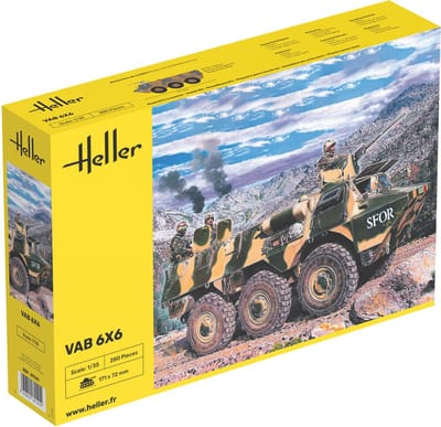 Heller Modelbouwpakket Militaire voertuigen - 81141 VAB 6x6 - Véhicule de l'Avant Blindé - Militair Pantservoertuig Plastic - 1:35 - Modelbouw