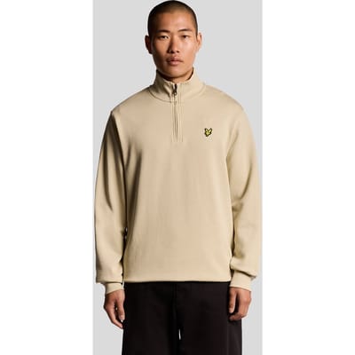 Lyle & Scott Sweat Half Zip Greige - Maat L - Heren - Quarter zip