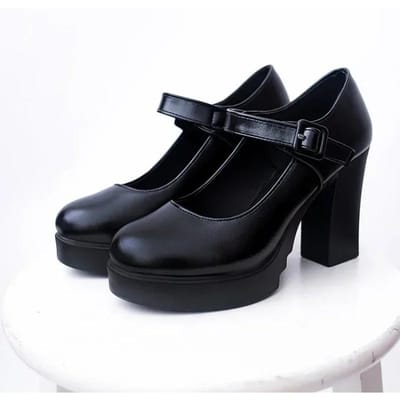 Chaussures pour femmes en solde, talons, escarpins à plateforme, printemps-été, chaussures à bride à boucle et à bout rond pour femmes 41 noir