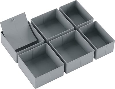 Opvouwbare lade-organizer set van 6 - geschikt voor IKEA PAX 75 x 58 cm, opbergdozen met versterkte bodem voor ondergoed, sokken en babykleding (grijs)