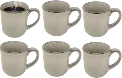 Secret de gourmet Koffiemok - 6x - lichtgroen - keramiek - 420 ml - beker - mokken