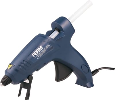 FERM - GGM1004 - Lijmpistool - Glue gun - 75W – Druppelblokkering - Standaard - 150cm - kabel - Inclusief - 4 stuks - ⌀ - 11.2mm - 150mm - lijmsticks - Neerzet beugel - Zonder knoeien