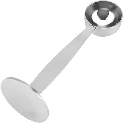 Dailygoods- Koffielepel 2-in-1 - Koffiemaatlepel/Schepje - Roestvrij Staal - Aanstampen - Vaatwasmachinebestendig - Voedselveilig