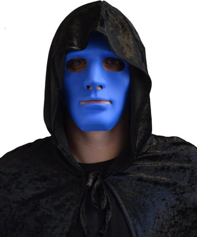 Partychimp Gezichtsmasker Mysterieus Halloween Masker Voor Bij Halloween Kostuum Volwassenen Carnavalskleding Heren Carnavalskleding Dames Carnaval Accessoires Carnaval-Pvc - Blauw